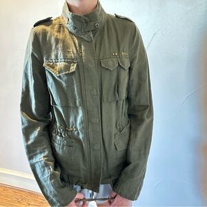 FREE PEOPLE Military-Style  Linen Utility Jacket🌸